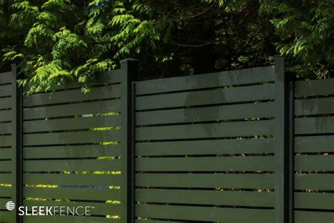 Modern Horizontal Slat Fencing made from metal.